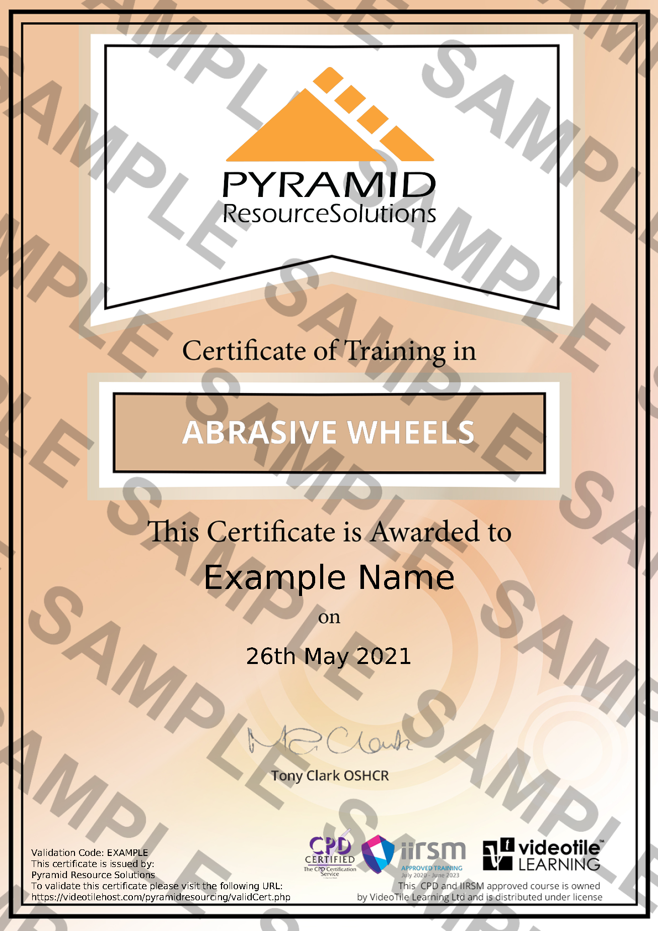 sample certificate