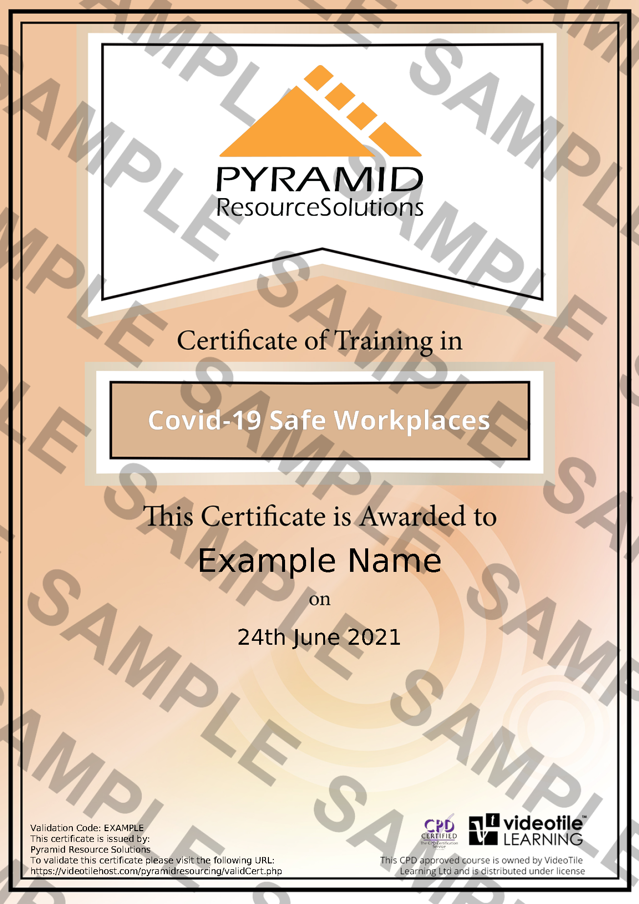 sample certificate