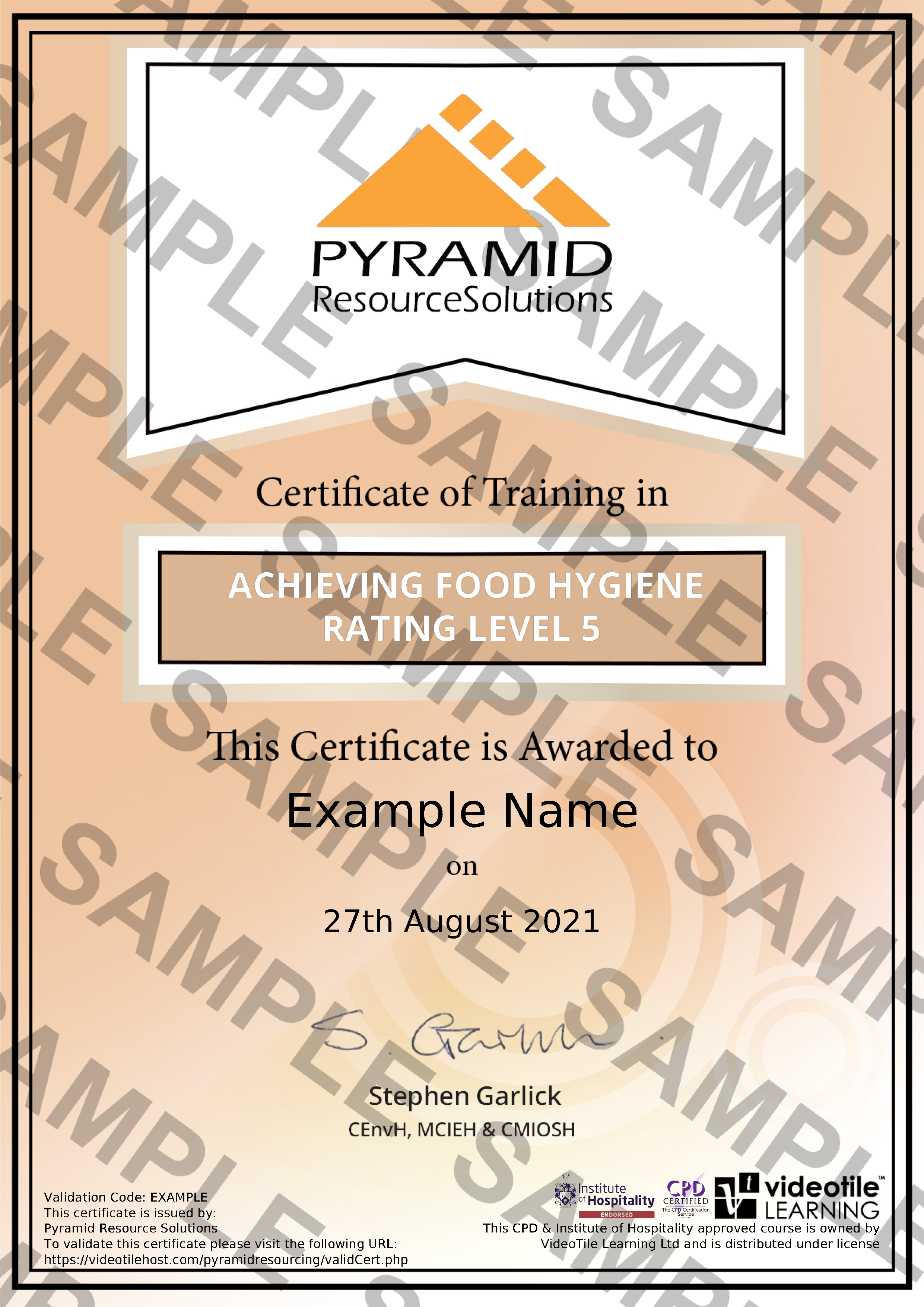 sample certificate