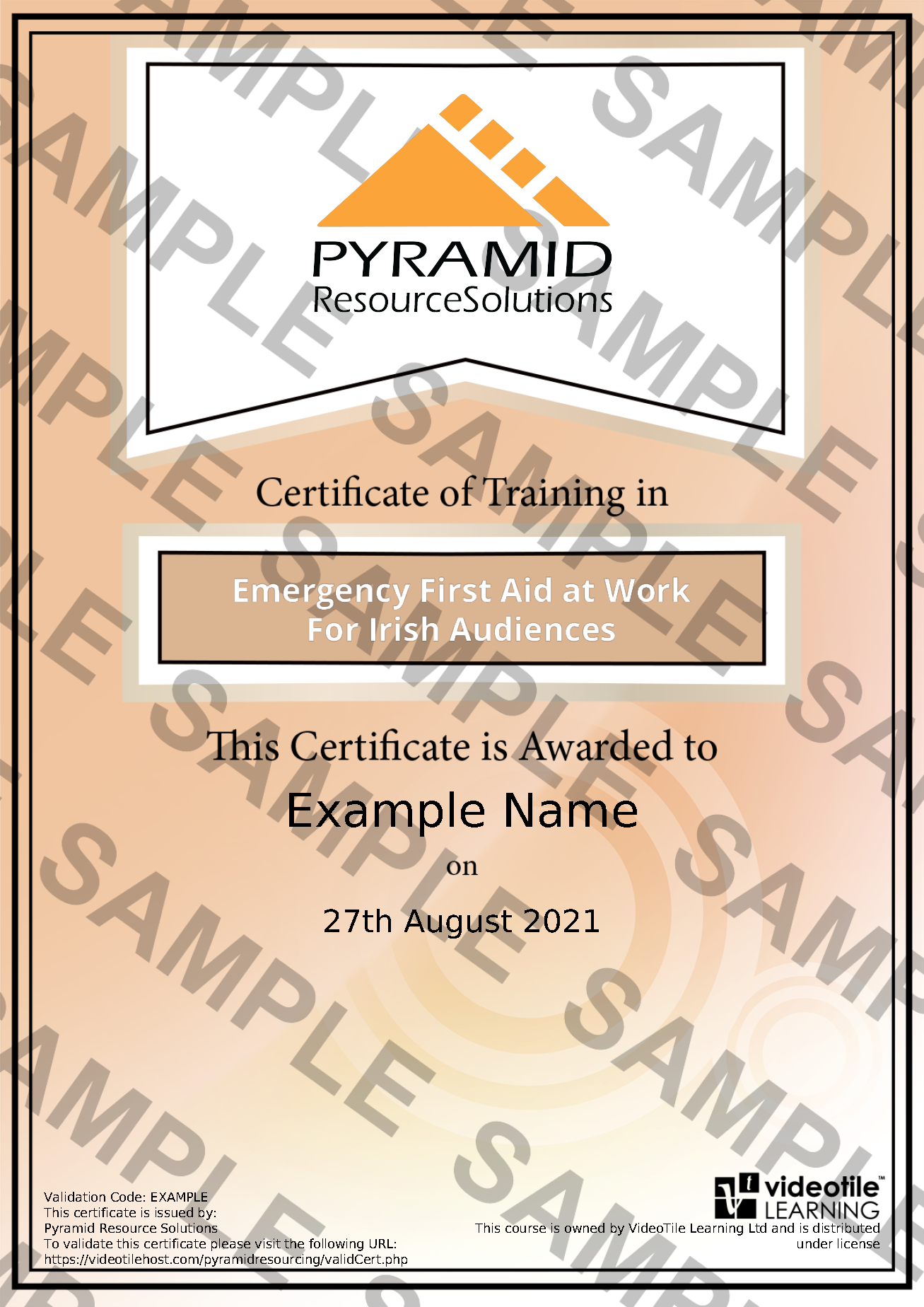 sample certificate