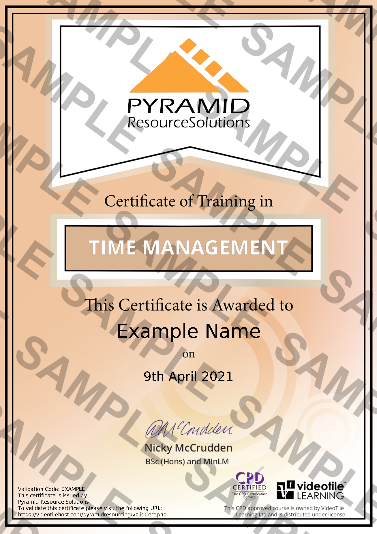 sample certificate