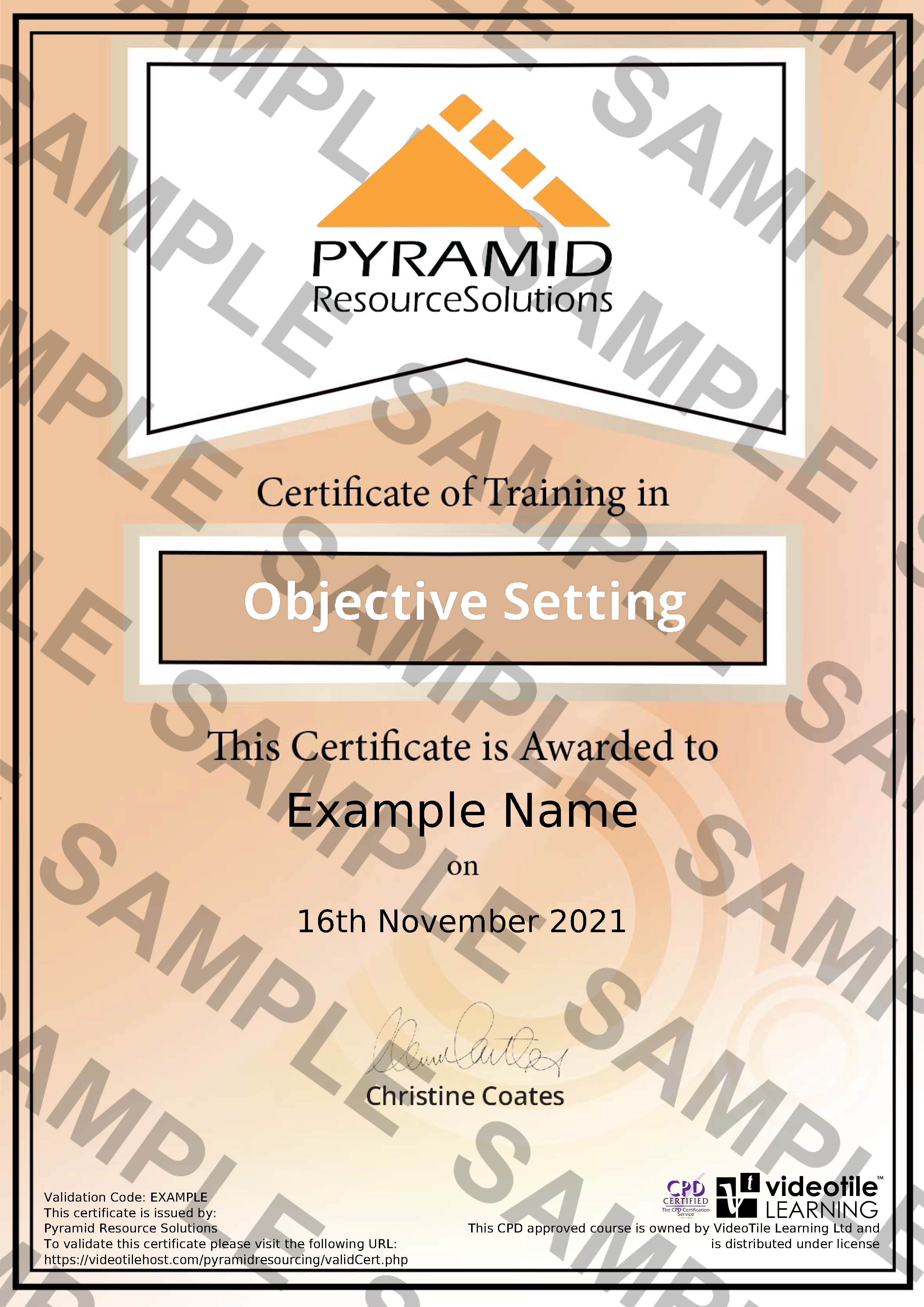 sample certificate