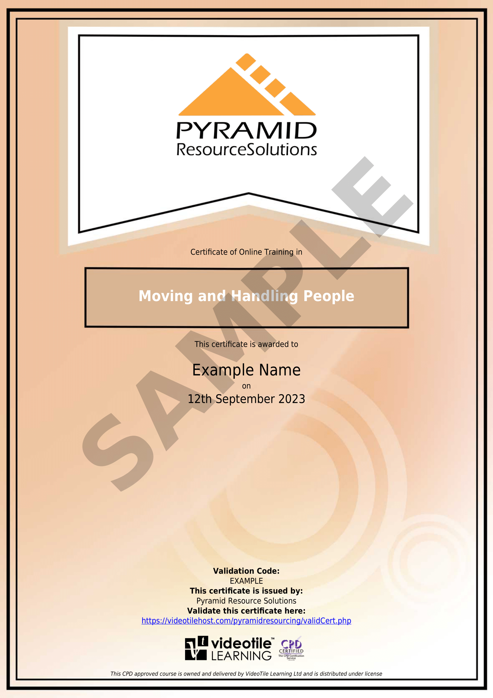 sample certificate