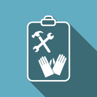 Icon of tolls to represent the safe use of equipment, in this PUWER online training course