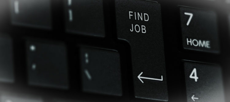 Find Job printed on a key board button